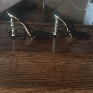 Fashion Nova Black Heels with Silver Accents